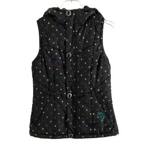 Burton Snow Ski Hooded Vest Confetti Check Print Small